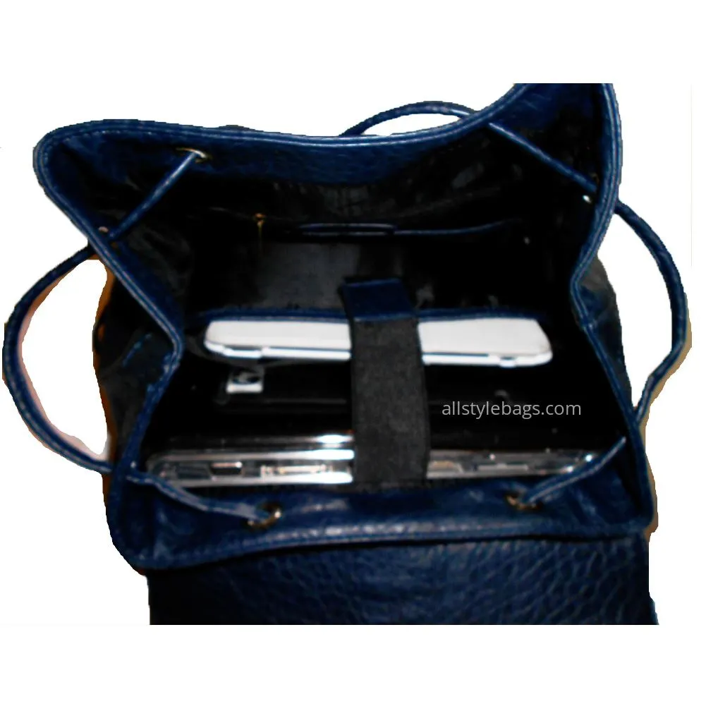 I Pad Laptop Navy Blue F Leather school Sport L backpack Bag tablet Form Pockets