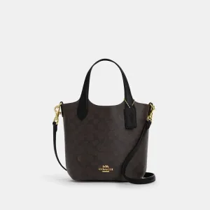 [INCOMING ETA 30 DAYS] COACH Hanna Bucket Bag In Signature Canvas in Walnut/Black (CAF16)