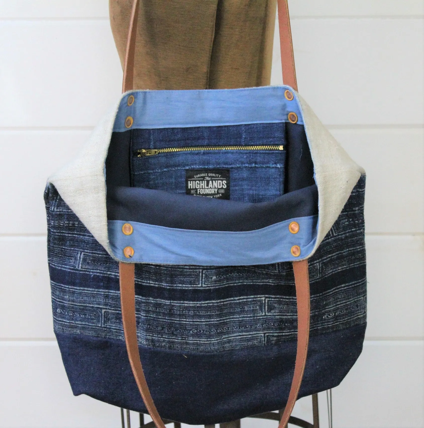 Indigo Hmong Batik Tote