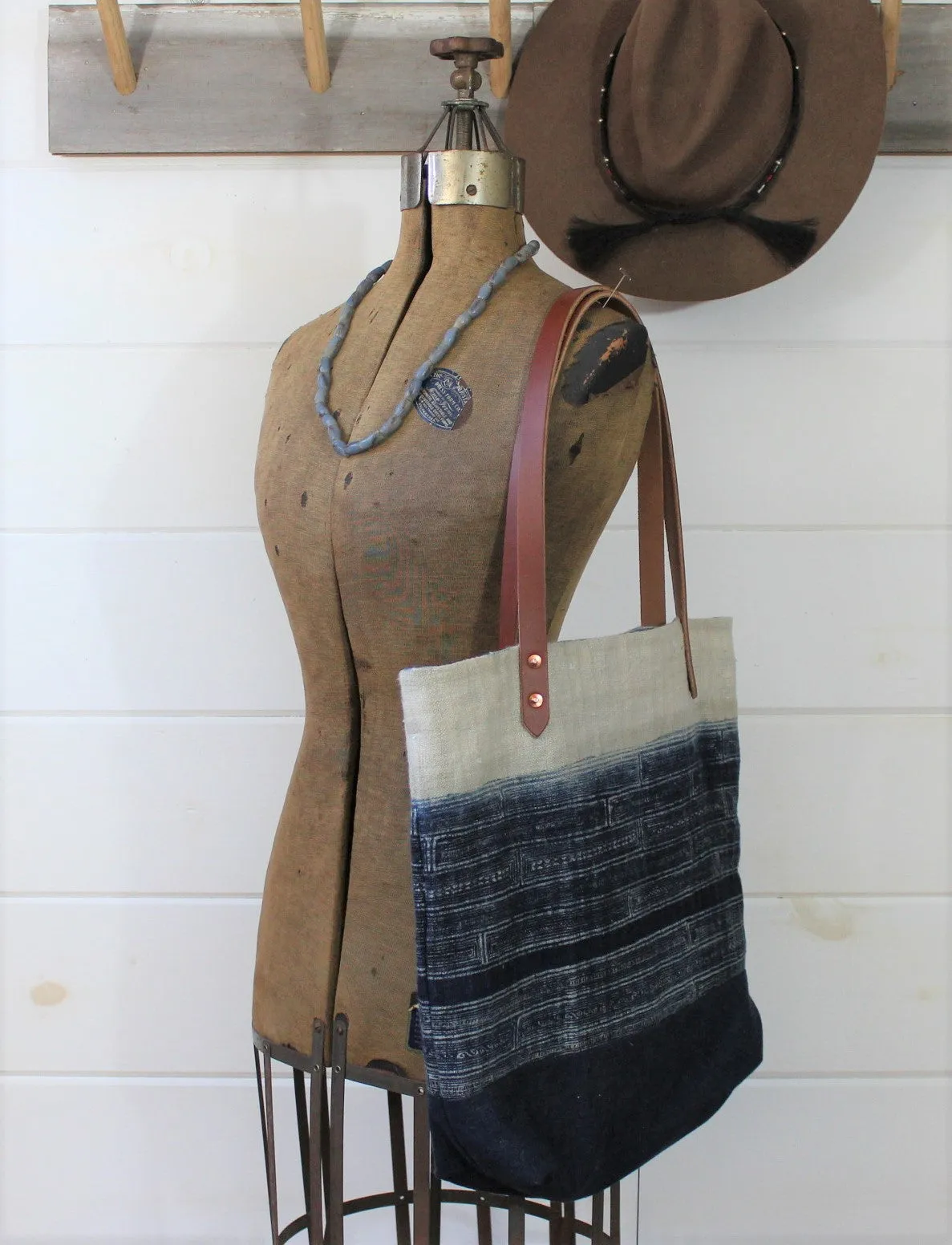 Indigo Hmong Batik Tote