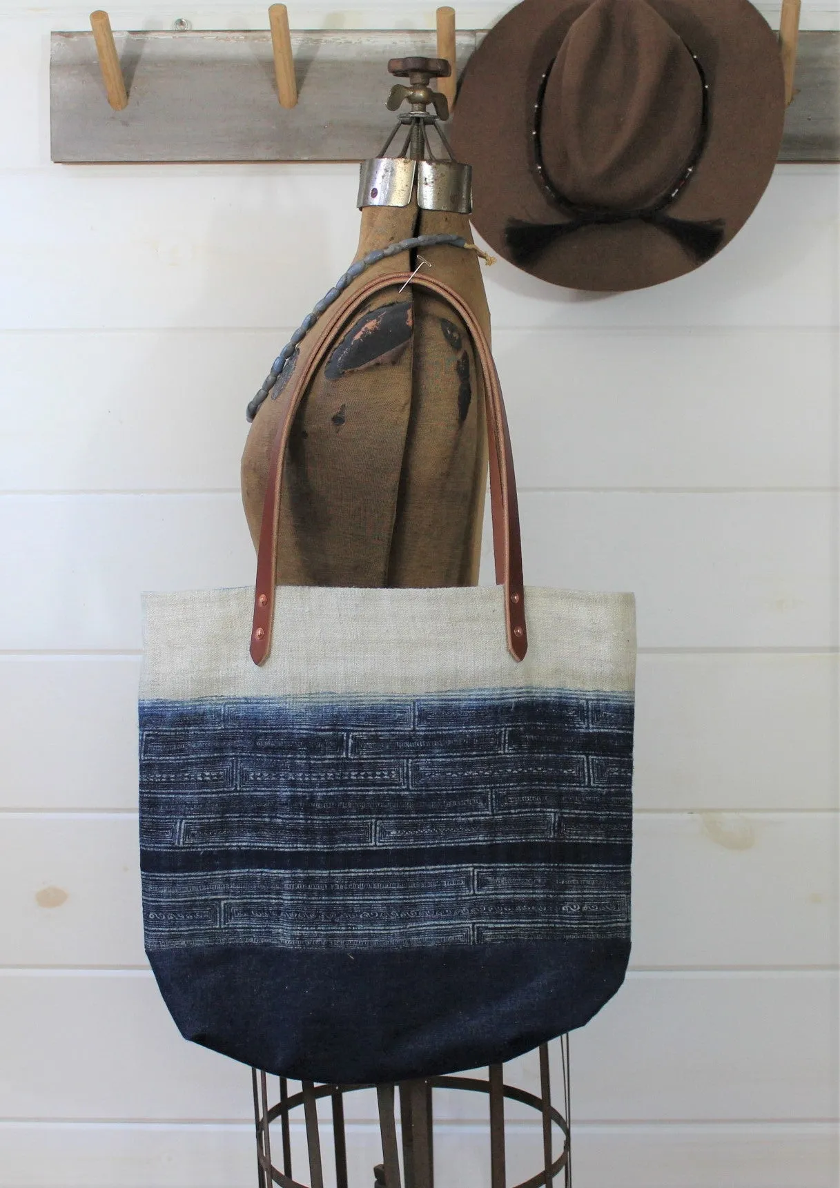 Indigo Hmong Batik Tote