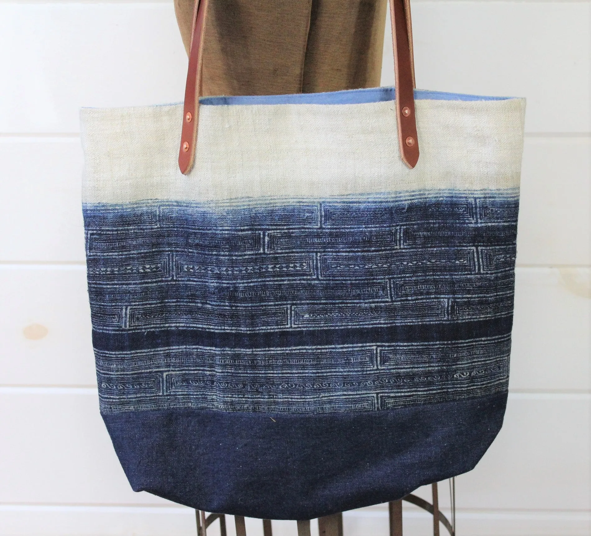 Indigo Hmong Batik Tote