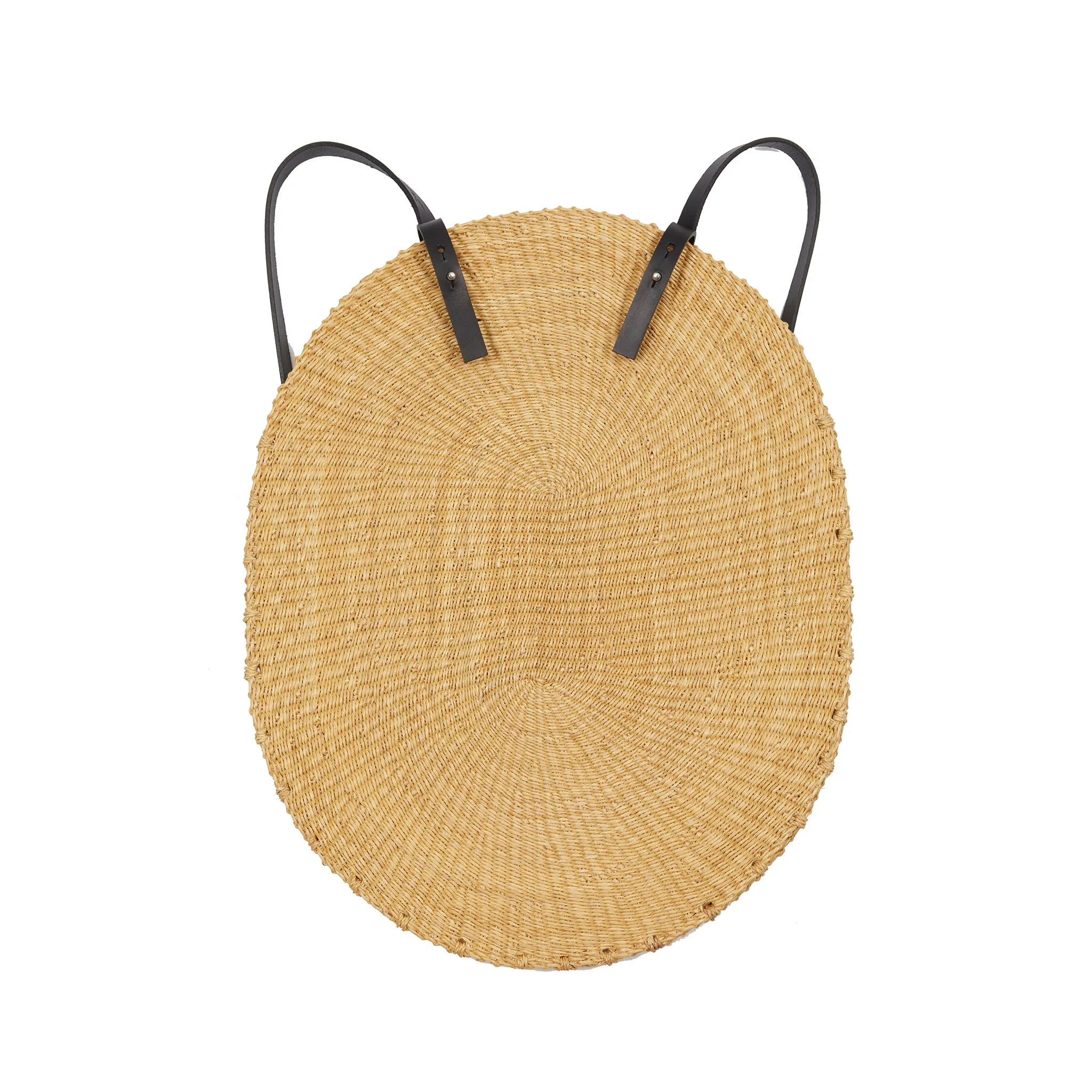 Ines Bressand No9 Oval Backpack in Natural Black