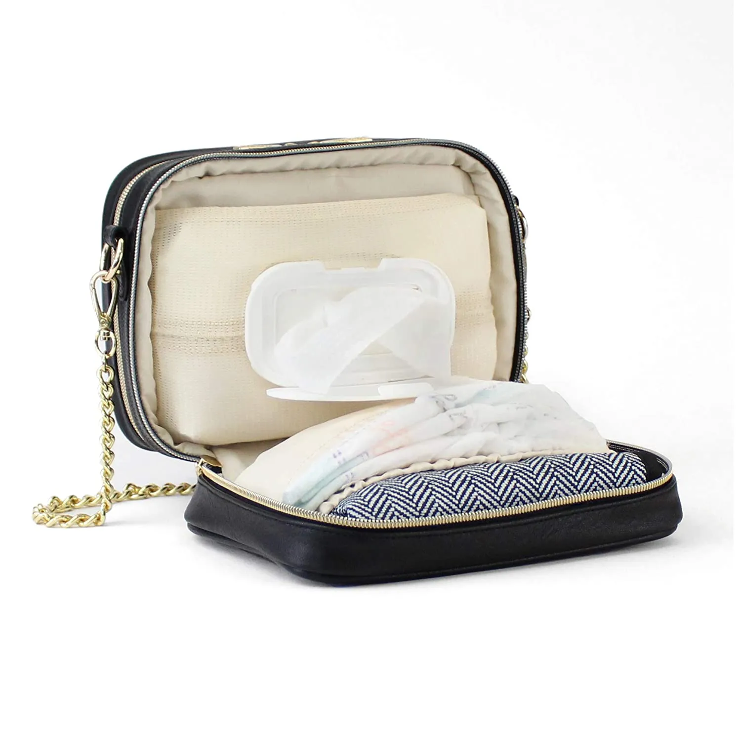 Itzy Ritzy Double Take Crossbody Diaper Bag - Black
