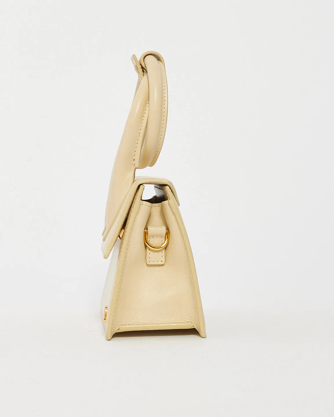 Jacquemus Cream Leather 'Le Chiquito Nœud' Bag