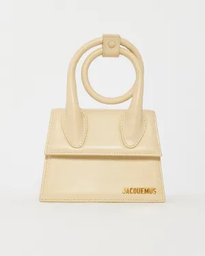 Jacquemus Cream Leather 'Le Chiquito Nœud' Bag