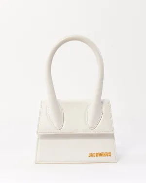 Jacquemus White Leather ‘Le Moyen Chiquito’ Bag