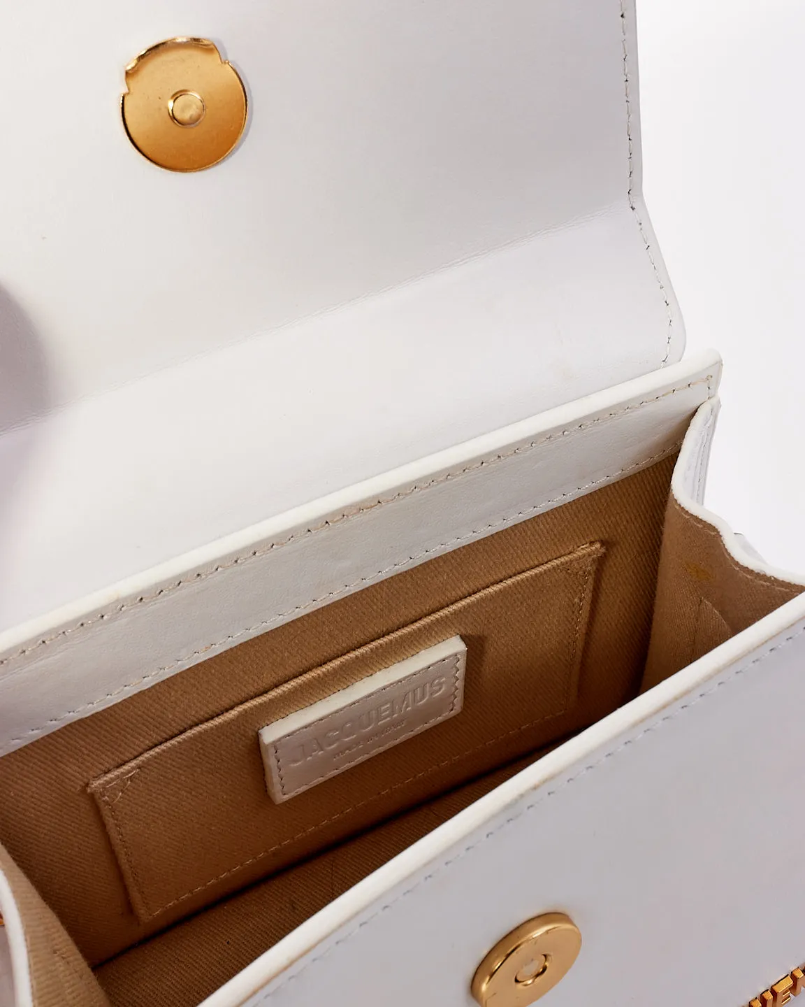 Jacquemus White Leather ‘Le Moyen Chiquito’ Bag