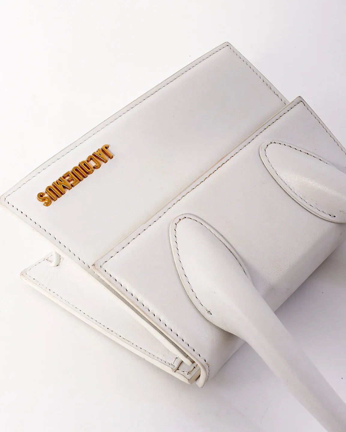 Jacquemus White Leather ‘Le Moyen Chiquito’ Bag