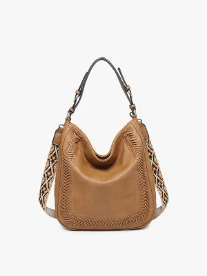 JEN & CO Aris Whipstitch Hobo w/Guitar Strap