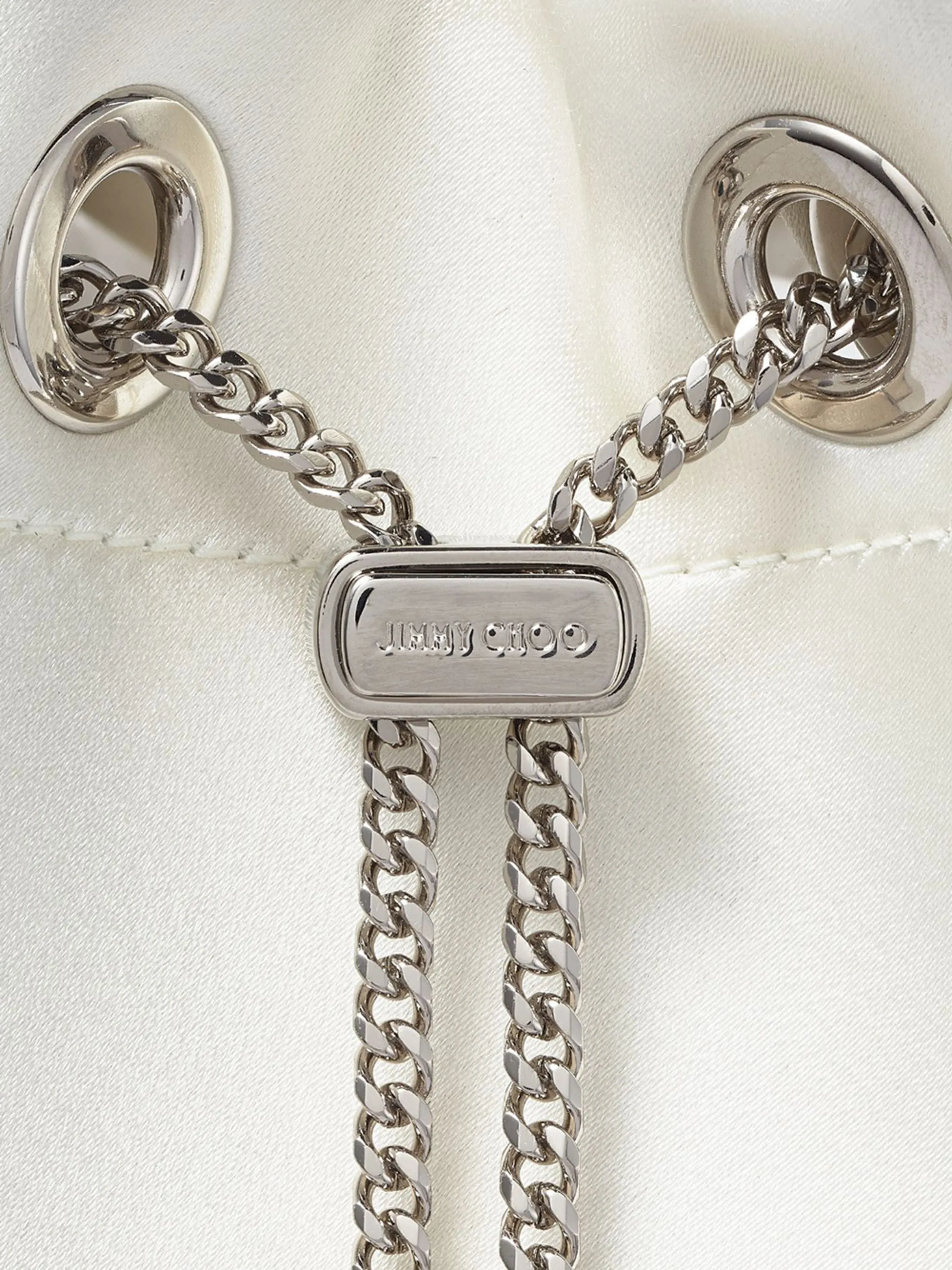 Jimmy Choo Bon Bon Ivory White Leather Bucket Bag