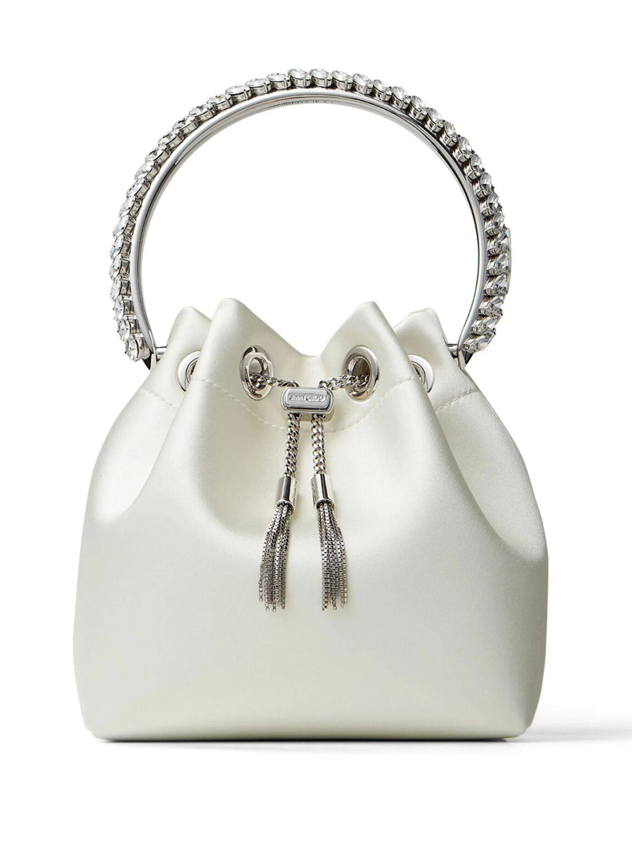 Jimmy Choo Bon Bon Ivory White Leather Bucket Bag