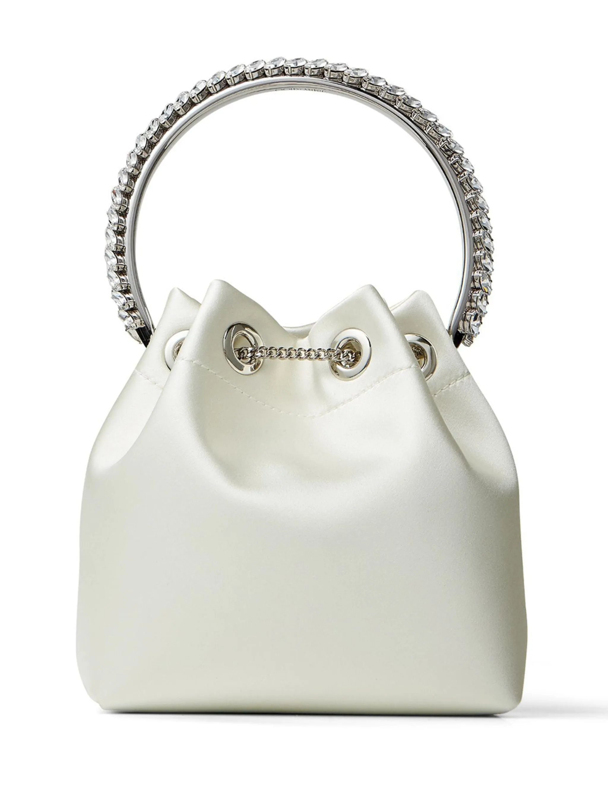 Jimmy Choo Bon Bon Ivory White Leather Bucket Bag