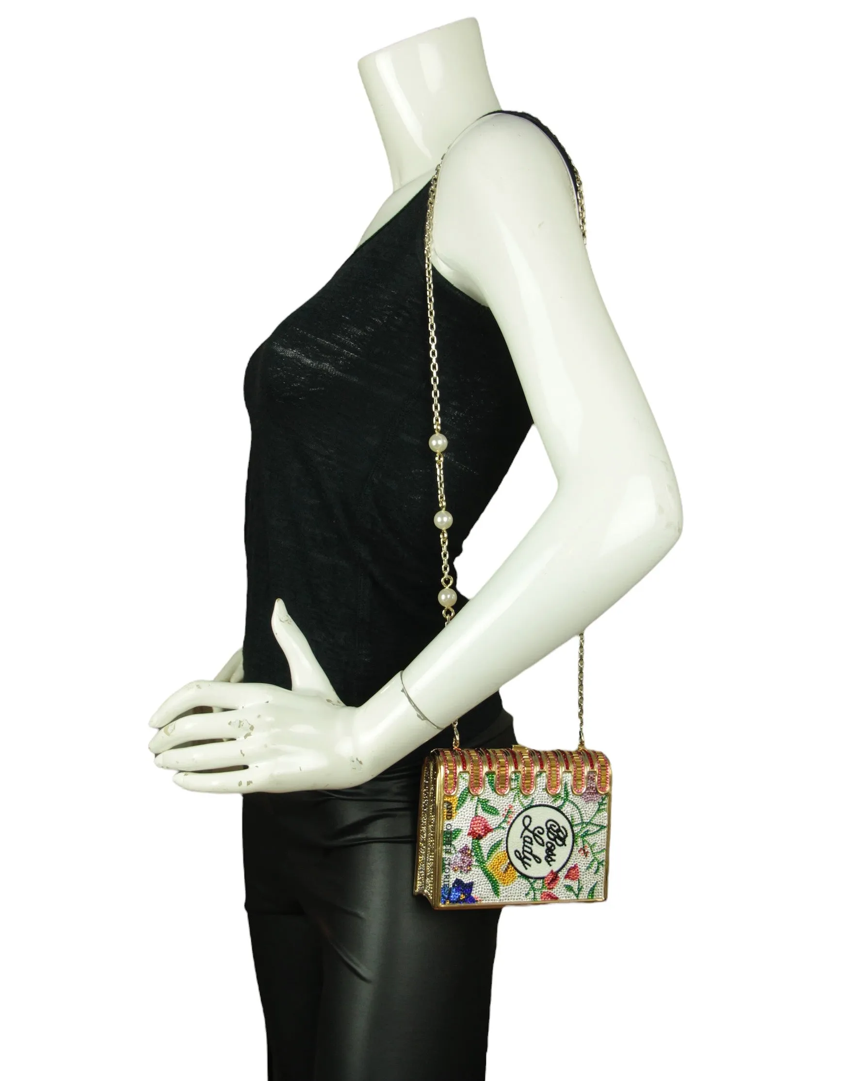 Judith Leiber Crystal Boss Lady Book Minaudiere Clutch