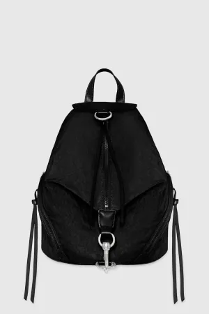 Julian Washed Nylon Backpack Bag In Black