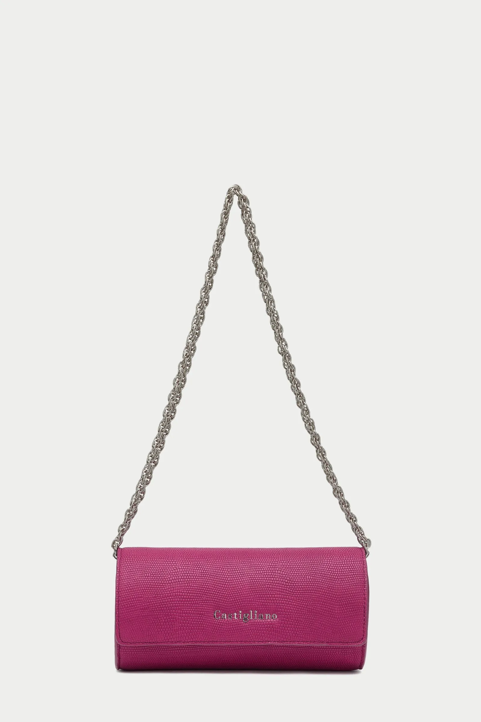Kinsely FUXIA Leather Roll Clutch