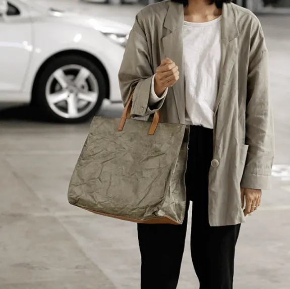 Kraft Paper & Leather Totes