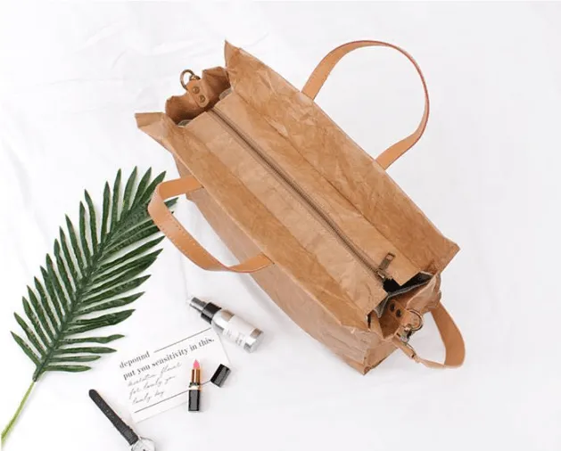 Kraft Paper & Leather Totes