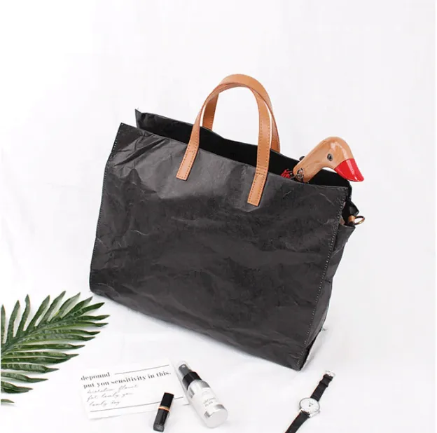 Kraft Paper & Leather Totes