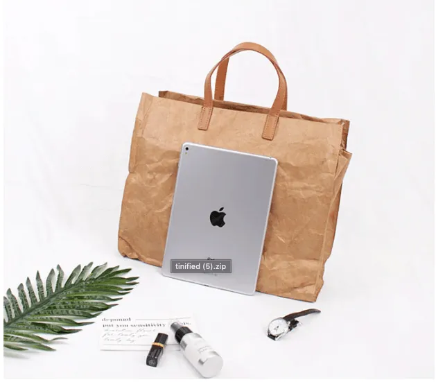 Kraft Paper & Leather Totes