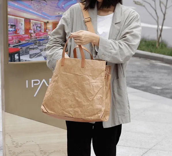 Kraft Paper & Leather Totes