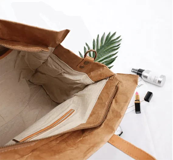 Kraft Paper & Leather Totes