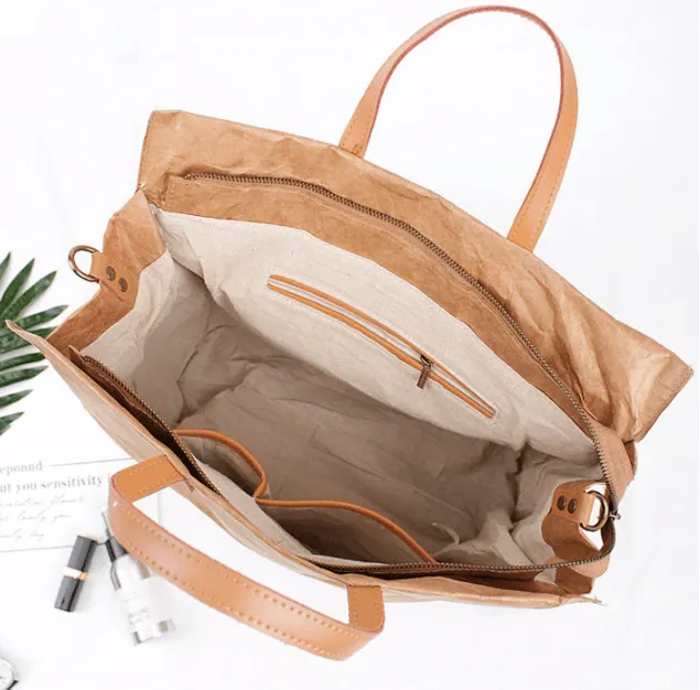Kraft Paper & Leather Totes