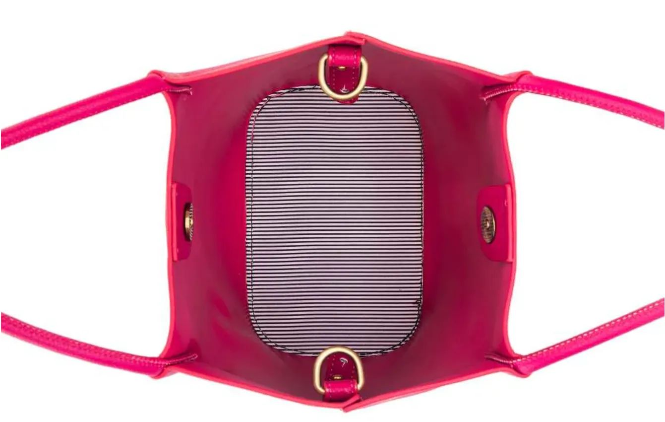 Lara Small Handbag By Black Caviar Hot Pink   White