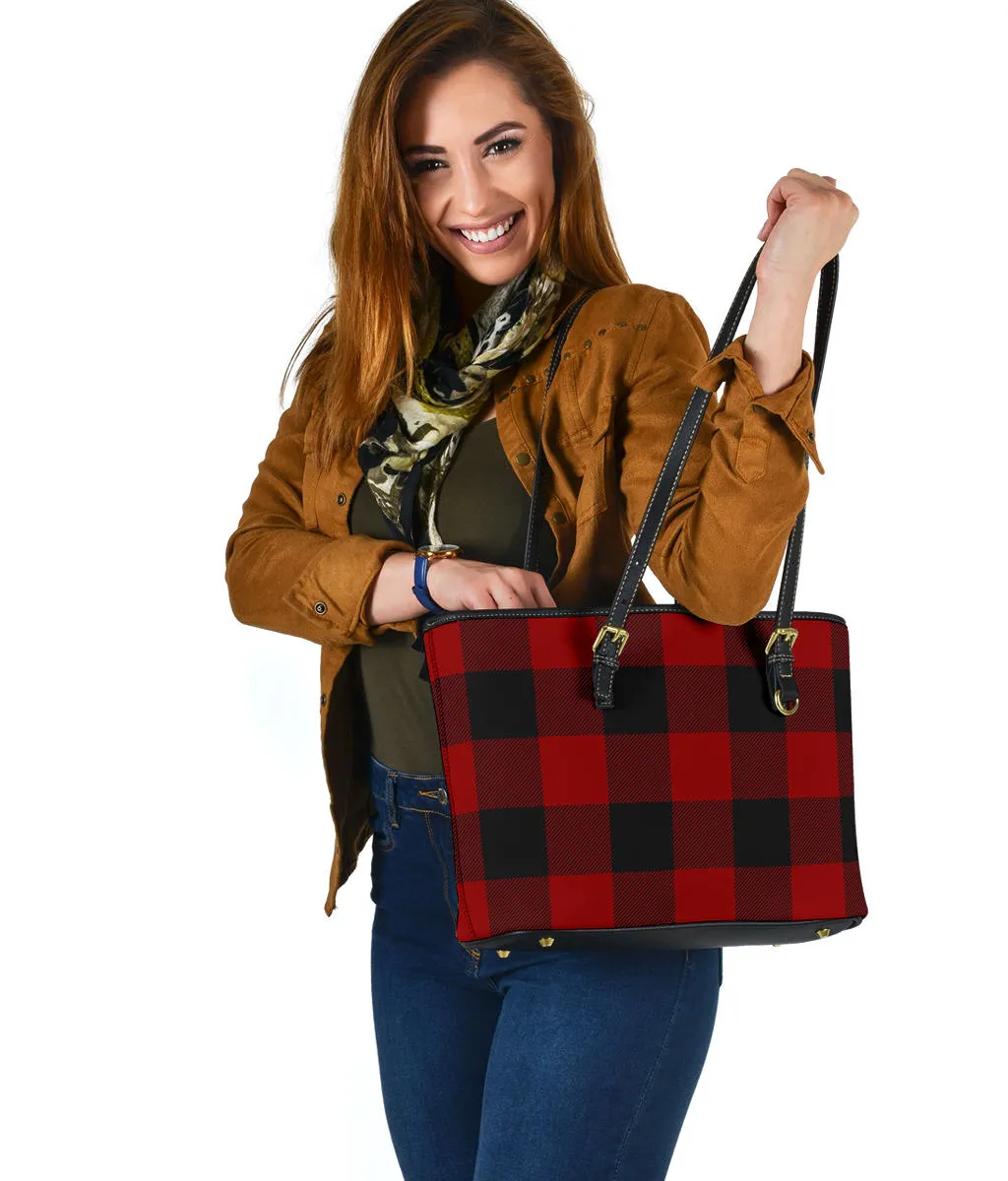 Large Buffalo Plaid Pattern Tote Bags