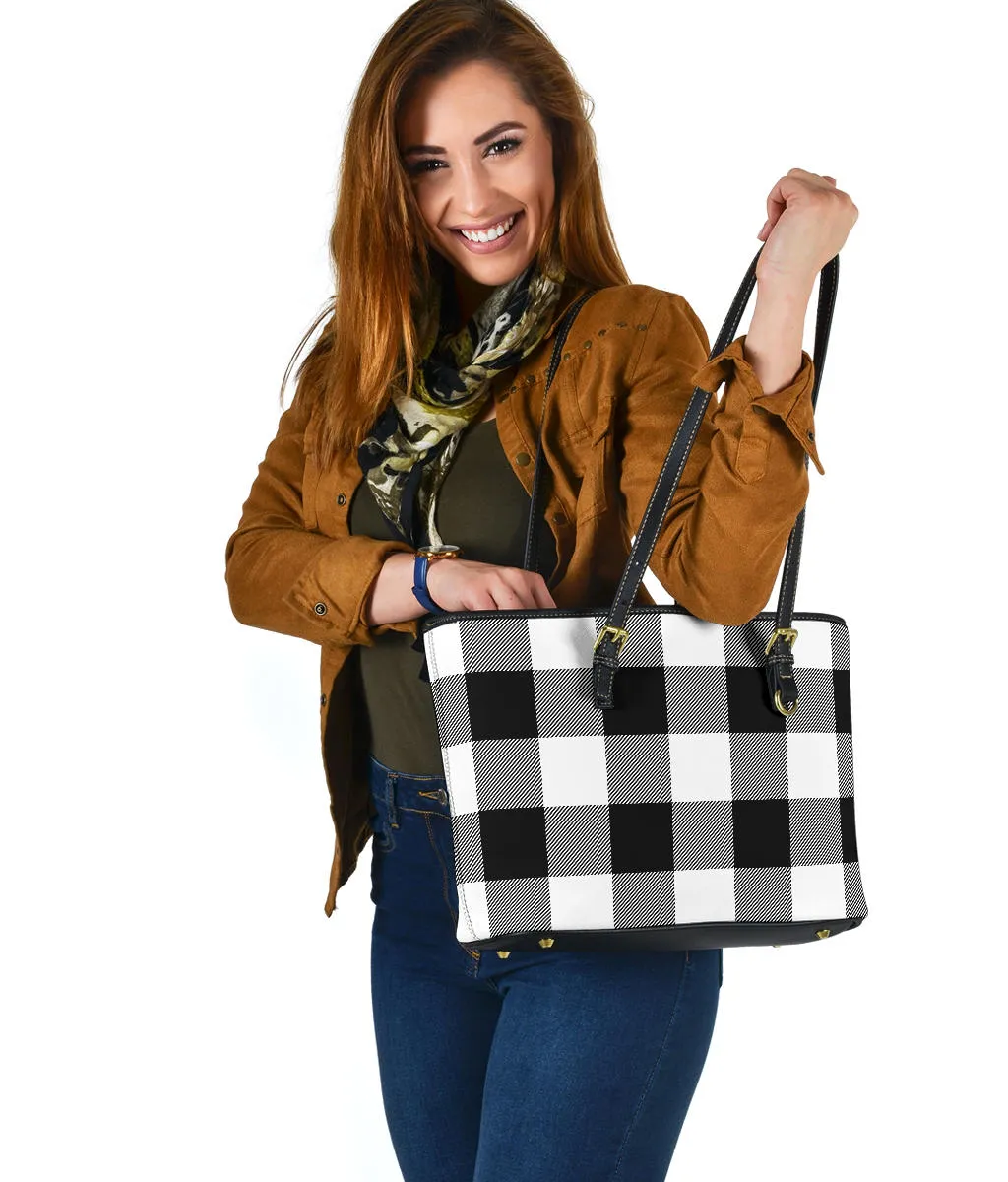 Large Buffalo Plaid Pattern Tote Bags