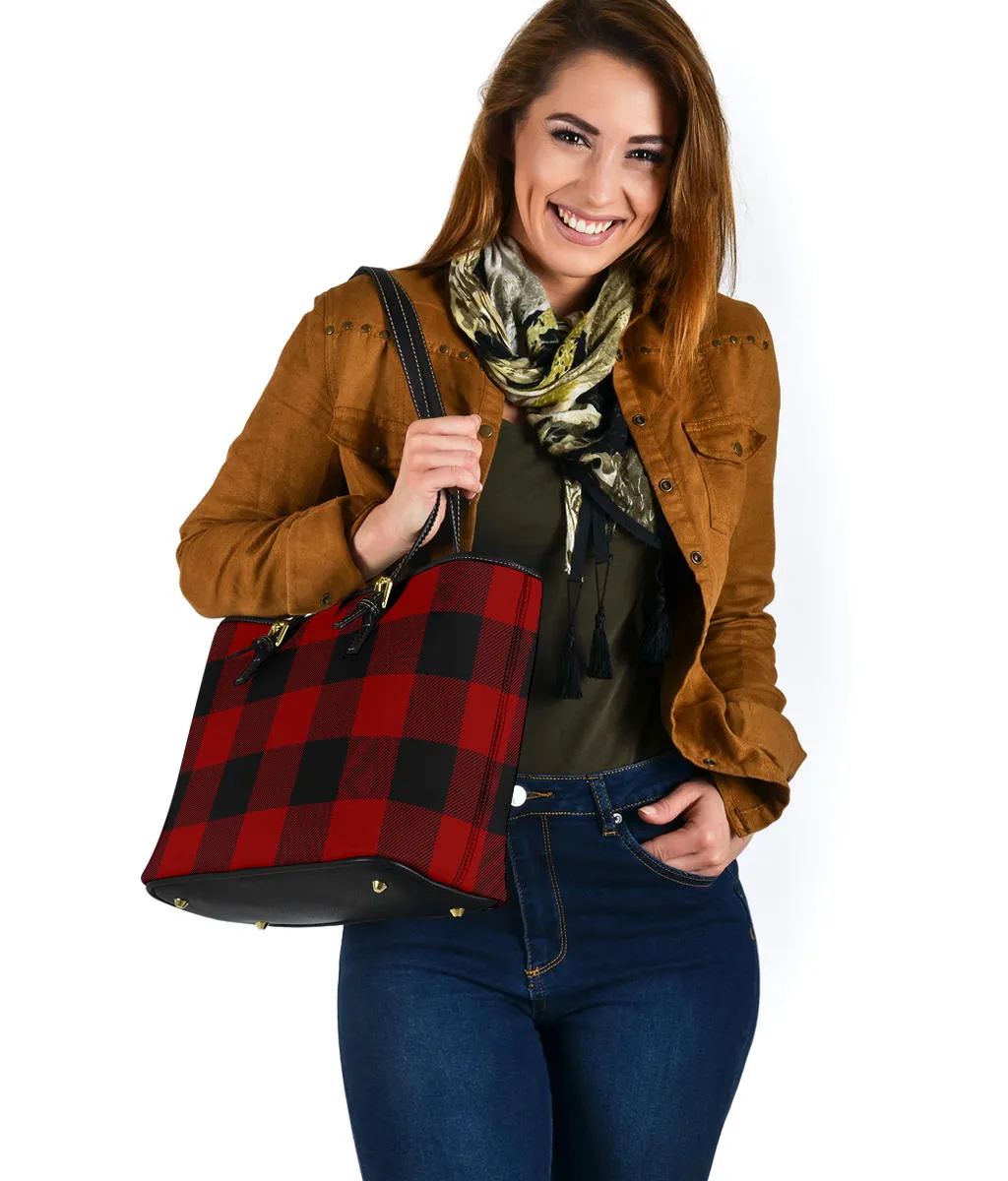Large Buffalo Plaid Pattern Tote Bags