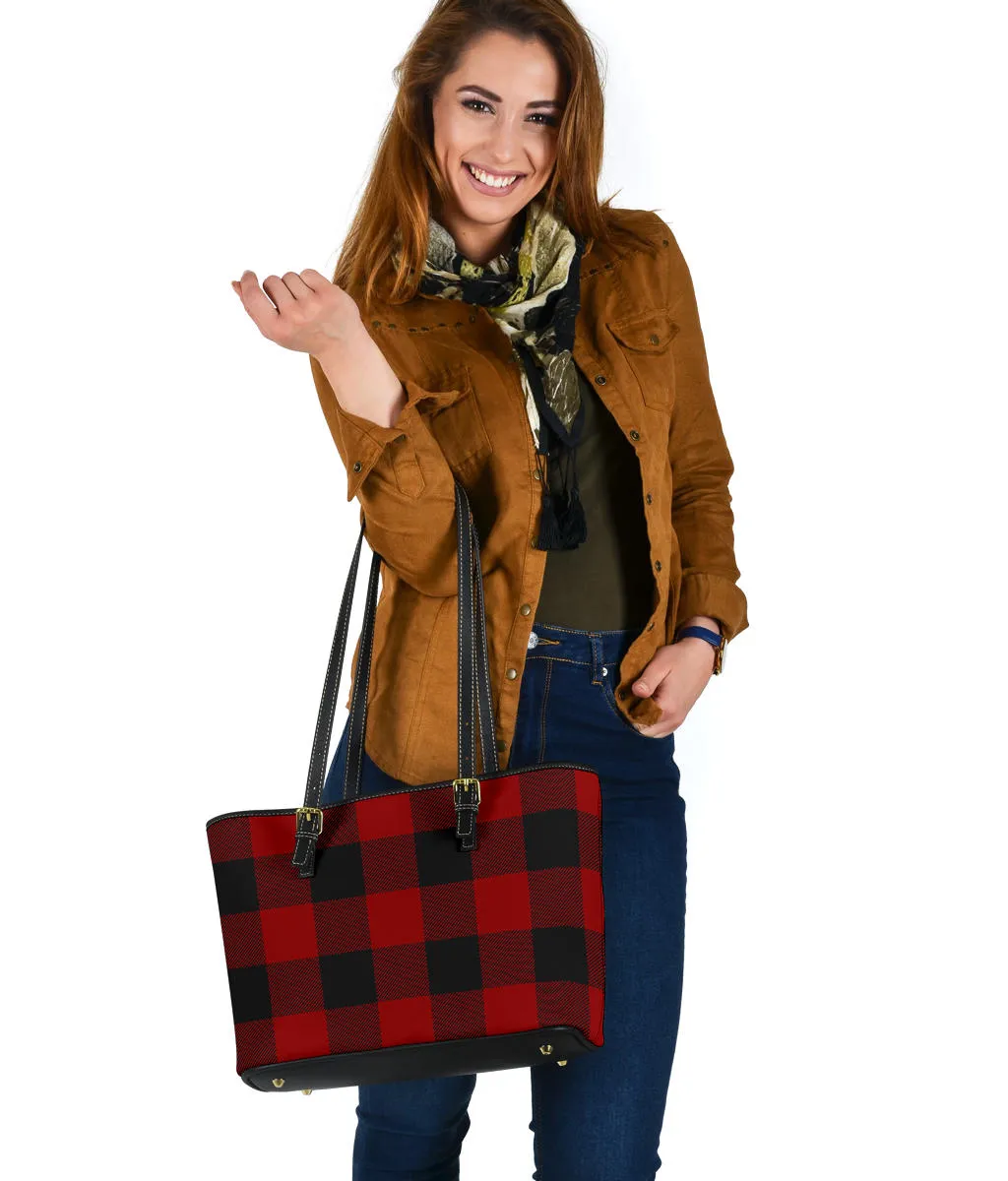 Large Buffalo Plaid Pattern Tote Bags