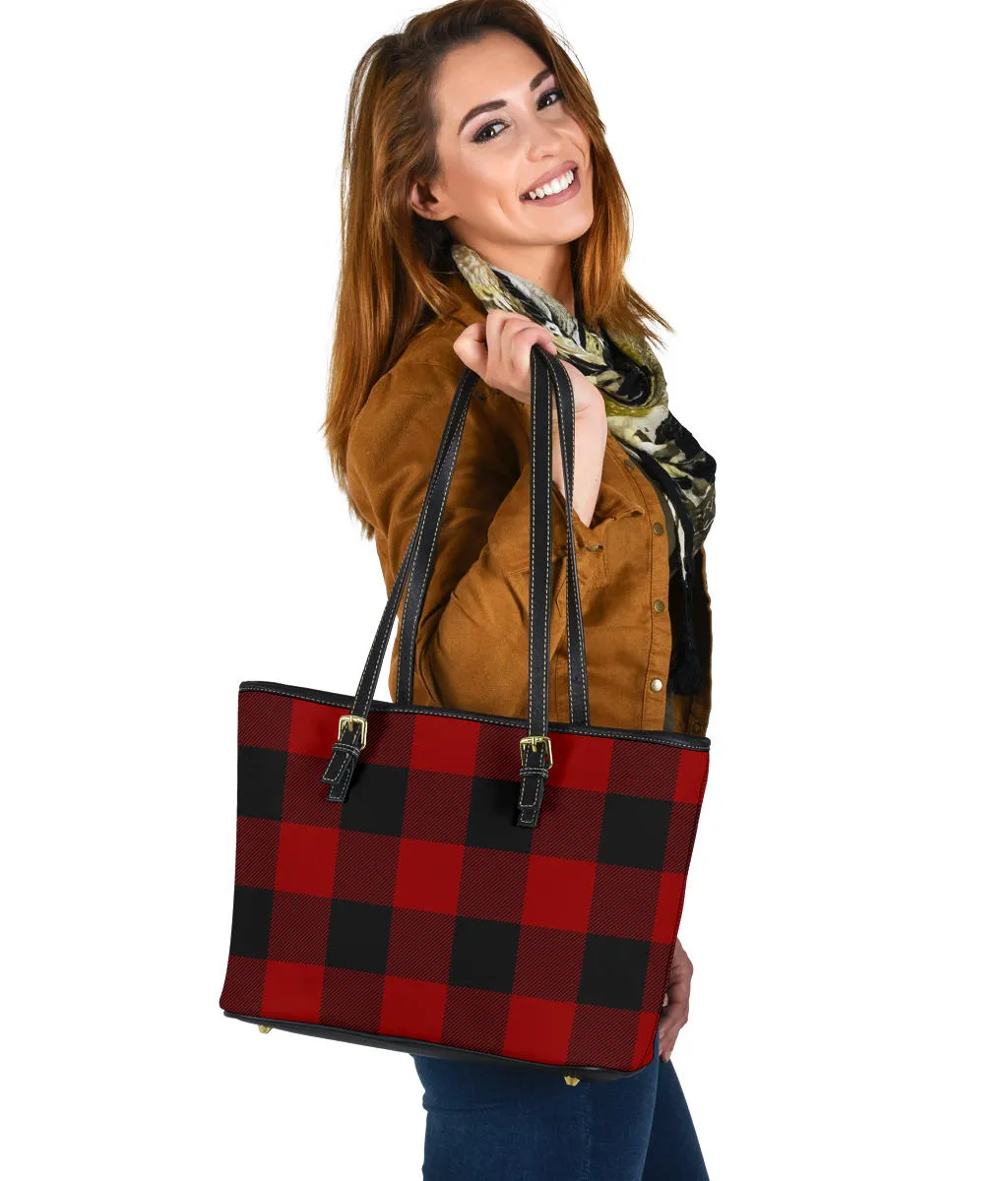 Large Buffalo Plaid Pattern Tote Bags