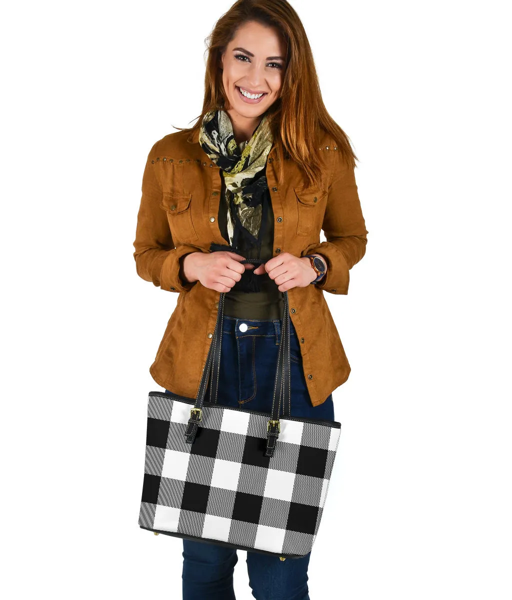 Large Buffalo Plaid Pattern Tote Bags