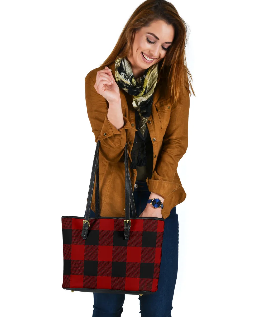 Large Buffalo Plaid Pattern Tote Bags