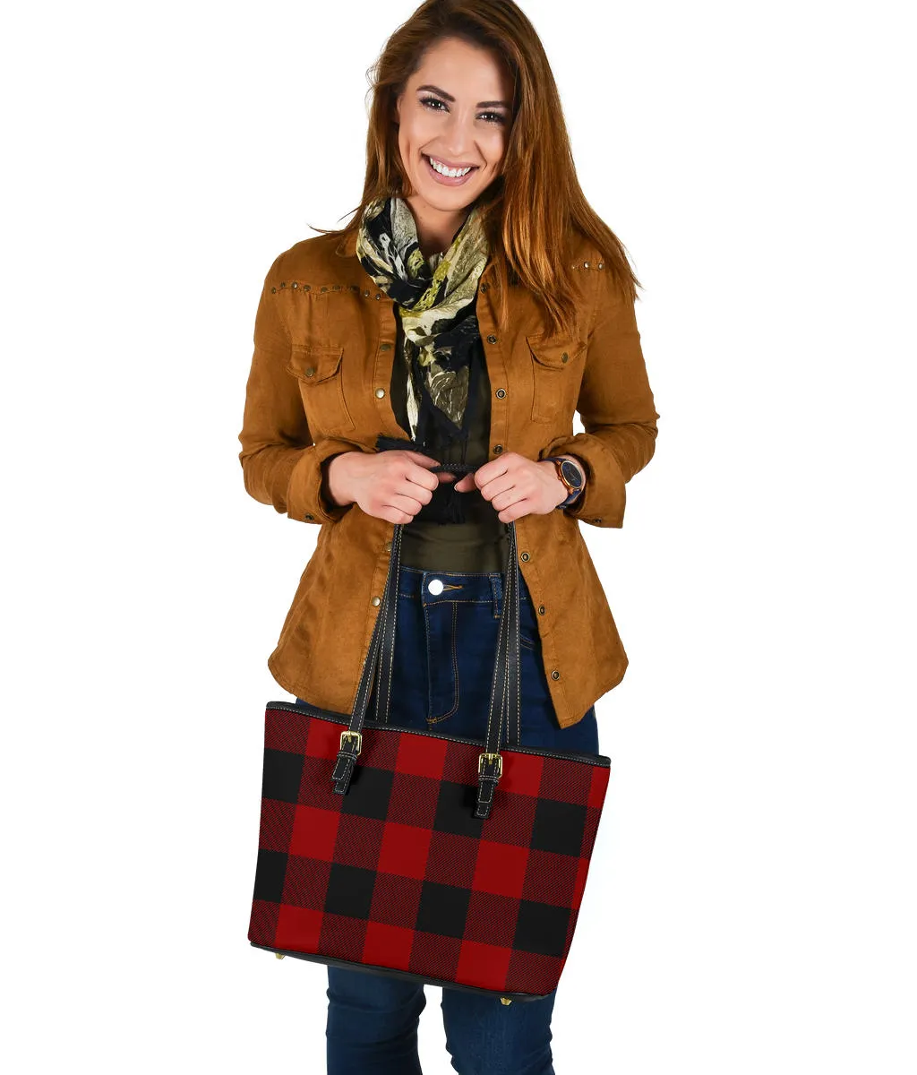 Large Buffalo Plaid Pattern Tote Bags