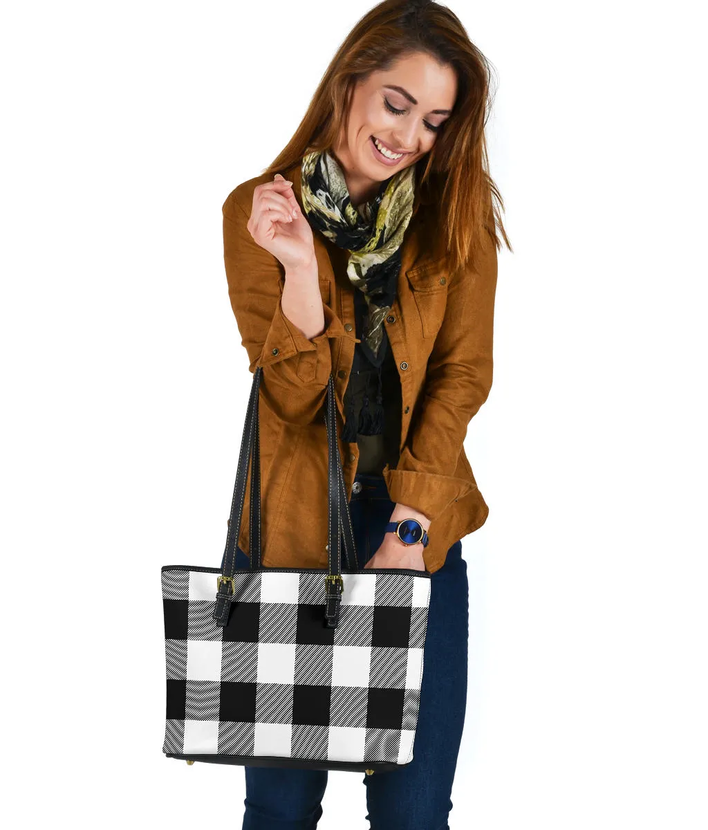 Large Buffalo Plaid Pattern Tote Bags