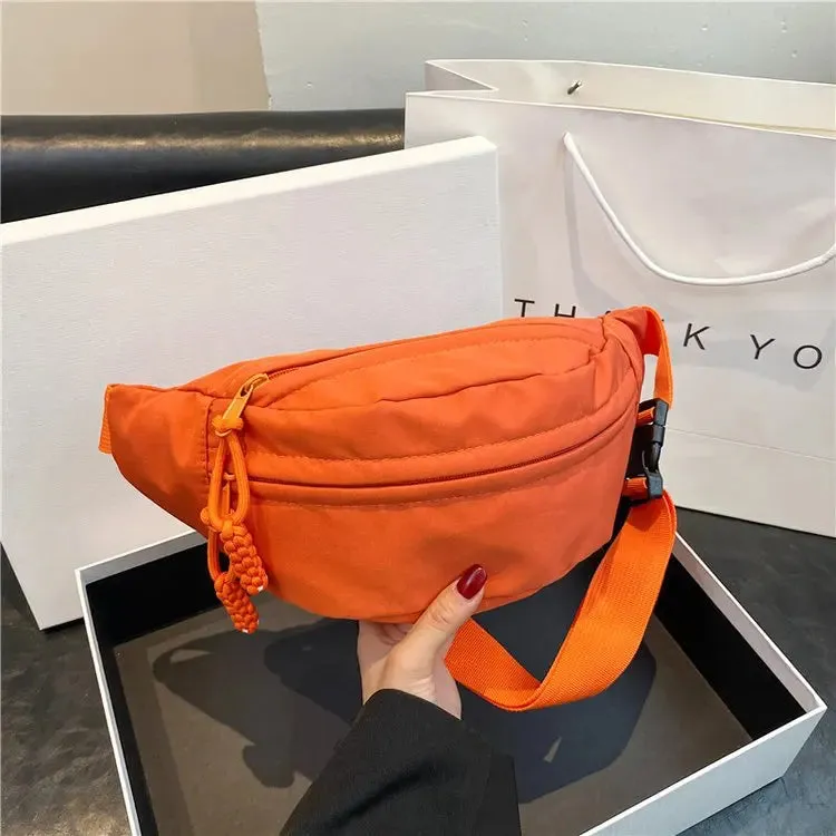 Large Capacity Crossbody Canvas Sport Half Moon Belt Bag