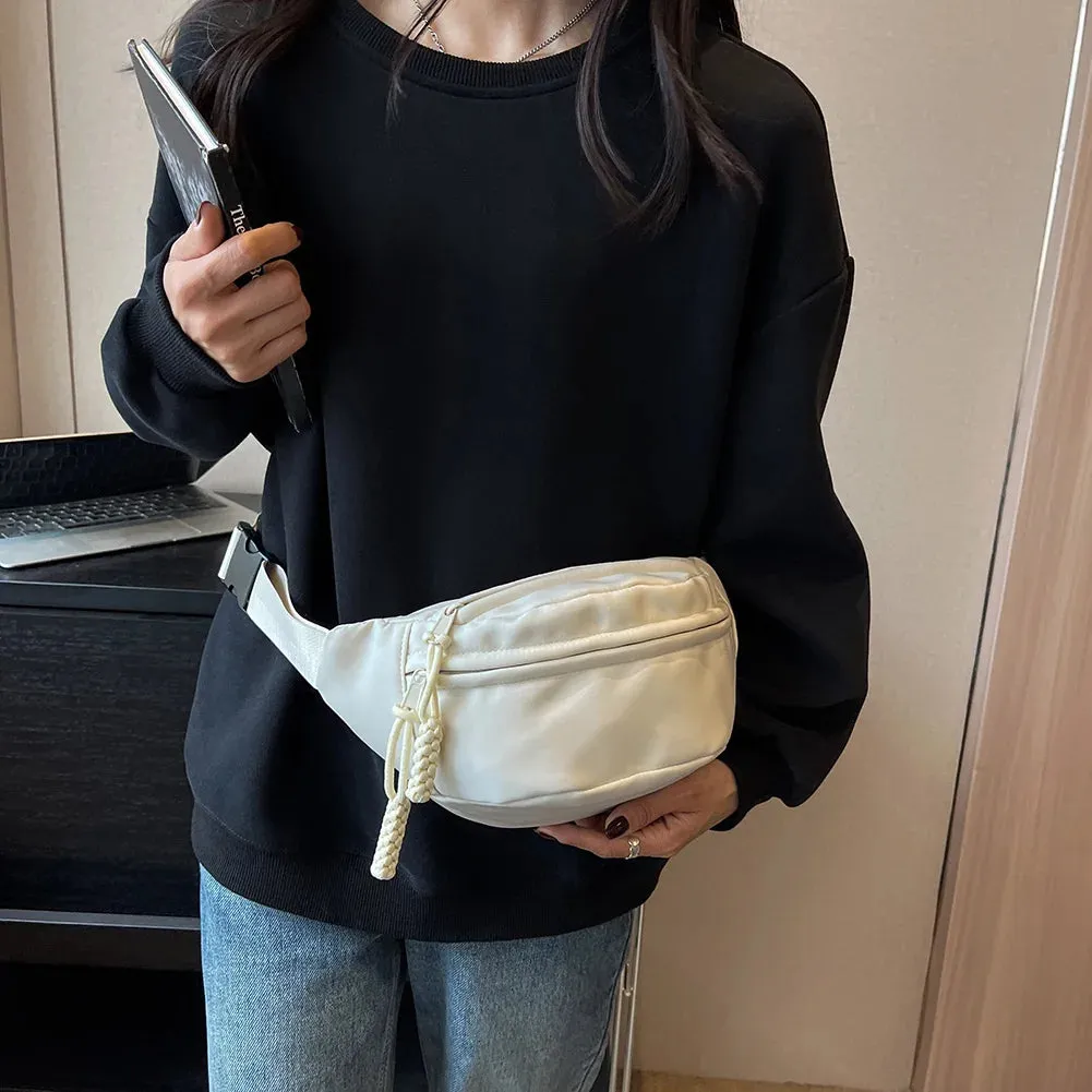 Large Capacity Crossbody Canvas Sport Half Moon Belt Bag