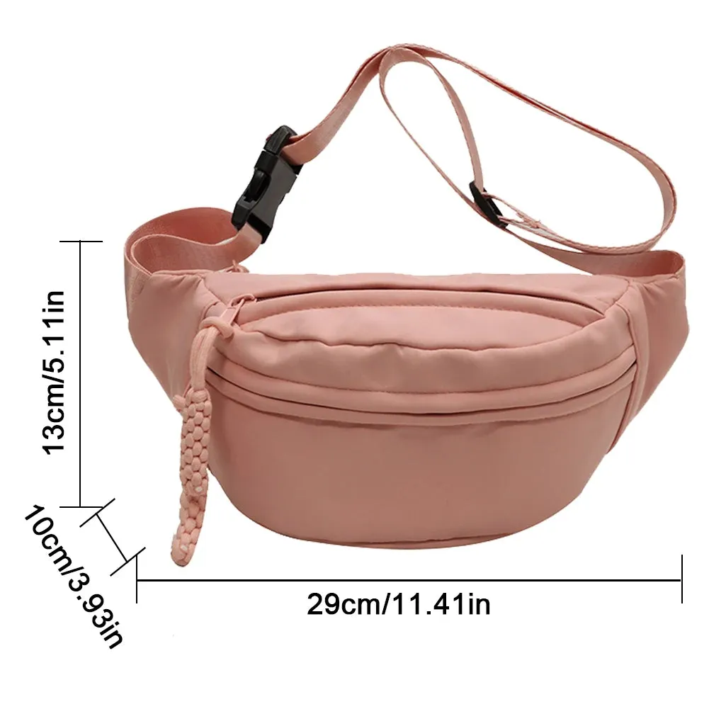 Large Capacity Crossbody Canvas Sport Half Moon Belt Bag