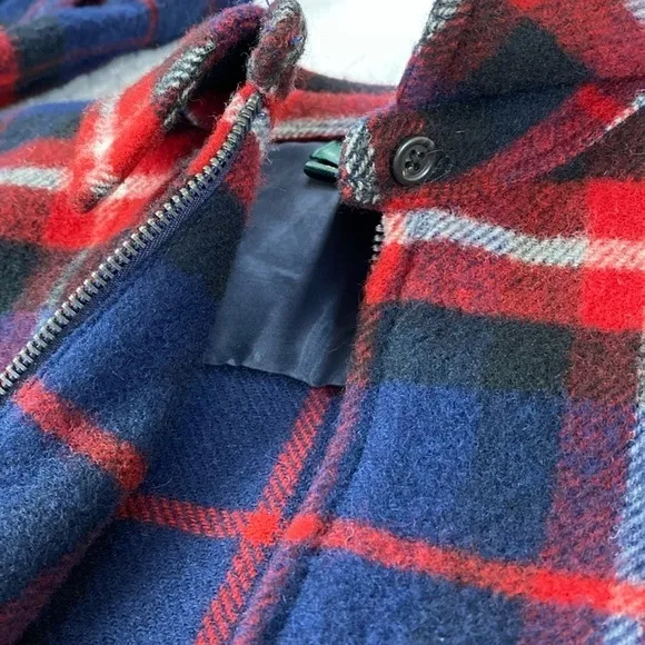 LAUREN Ralph Lauren Pure Wool Full Zip Longsleeve Flannel Jacket Shacket