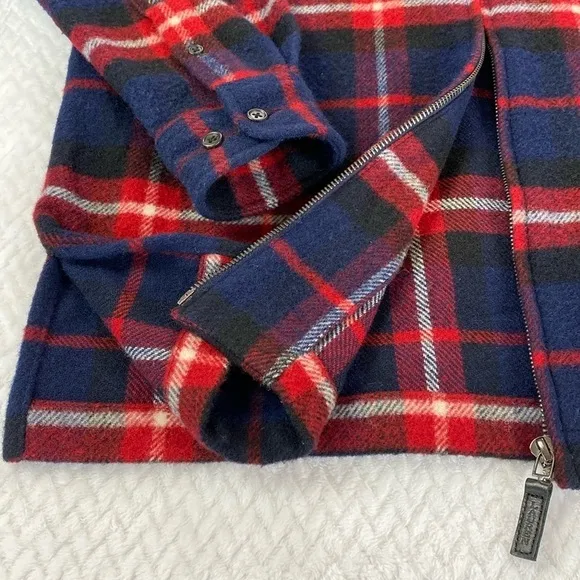 LAUREN Ralph Lauren Pure Wool Full Zip Longsleeve Flannel Jacket Shacket
