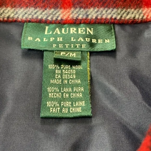LAUREN Ralph Lauren Pure Wool Full Zip Longsleeve Flannel Jacket Shacket