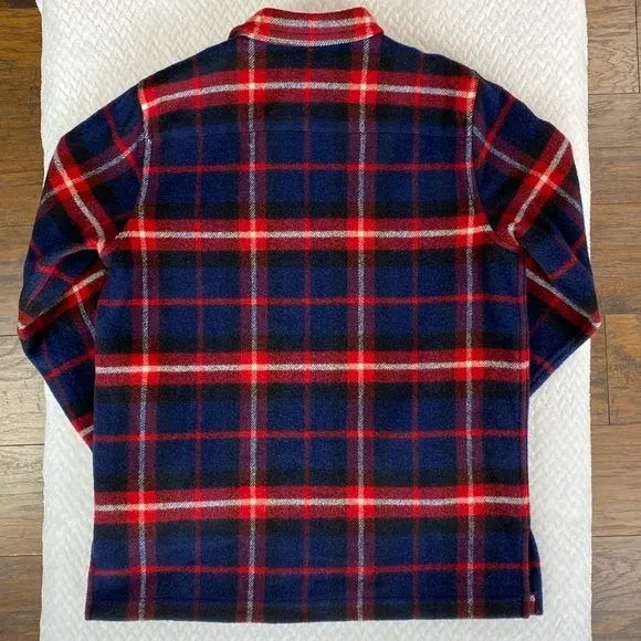 LAUREN Ralph Lauren Pure Wool Full Zip Longsleeve Flannel Jacket Shacket