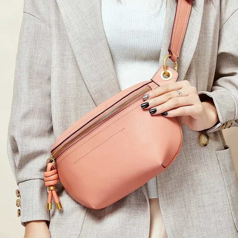 Leather Crossbody Fanny Pack Belt Bags For Women