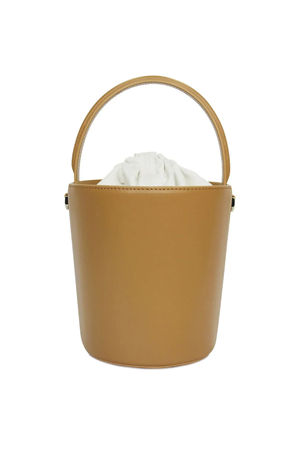 LEATHER MUSTARD MINI BASKET BUCKET