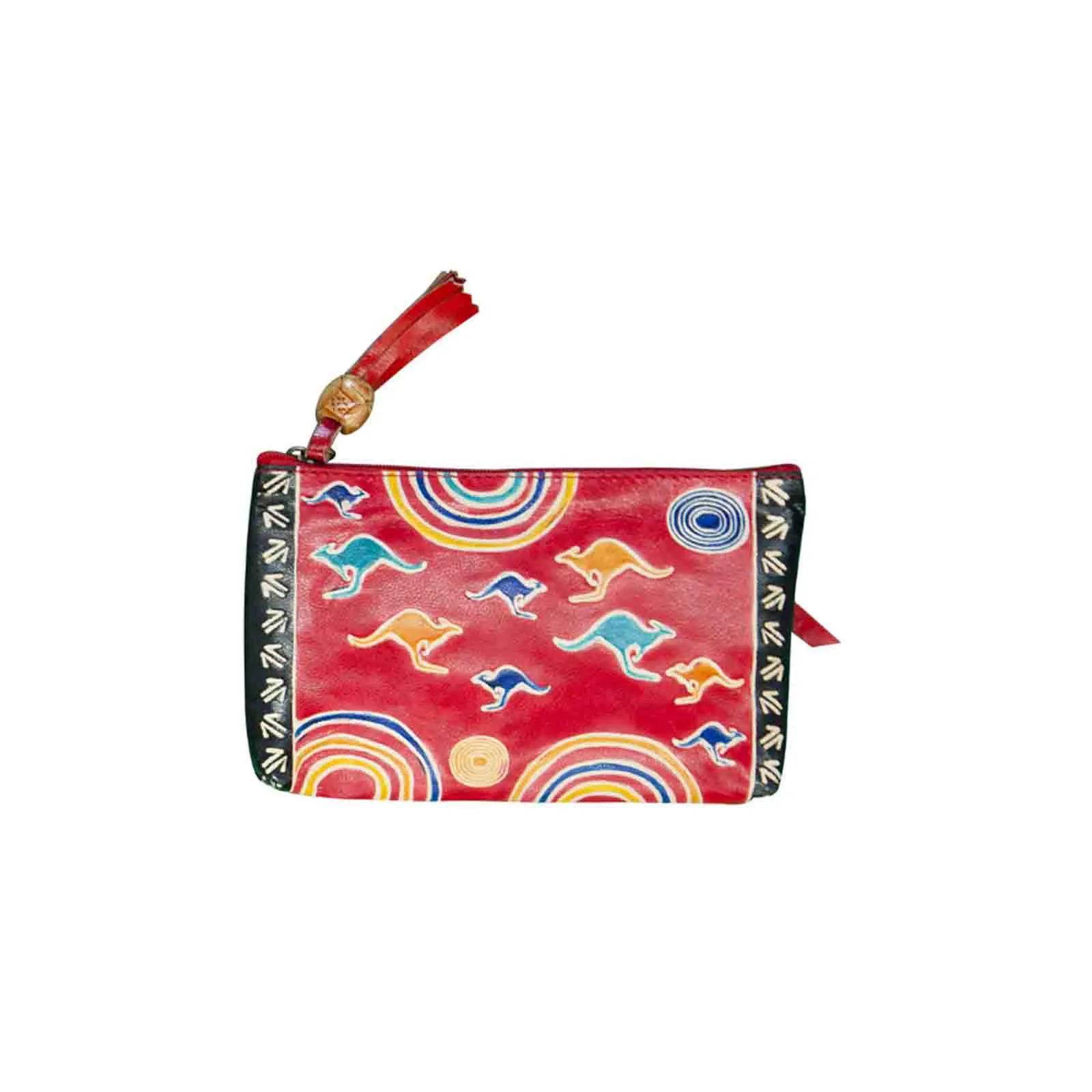 Leather Purse Kangaroos 18x11cm