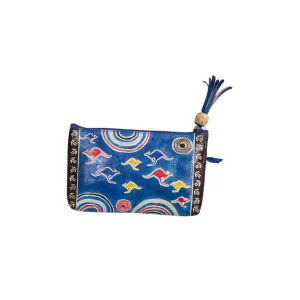 Leather Purse Kangaroos 18x11cm