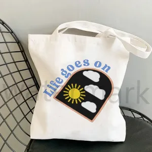 Life Goes On Shopping Bags anime,  Inspired Tote Bag Kpop cute totes