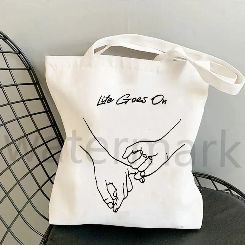 Life Goes On Shopping Bags anime,  Inspired Tote Bag Kpop cute totes